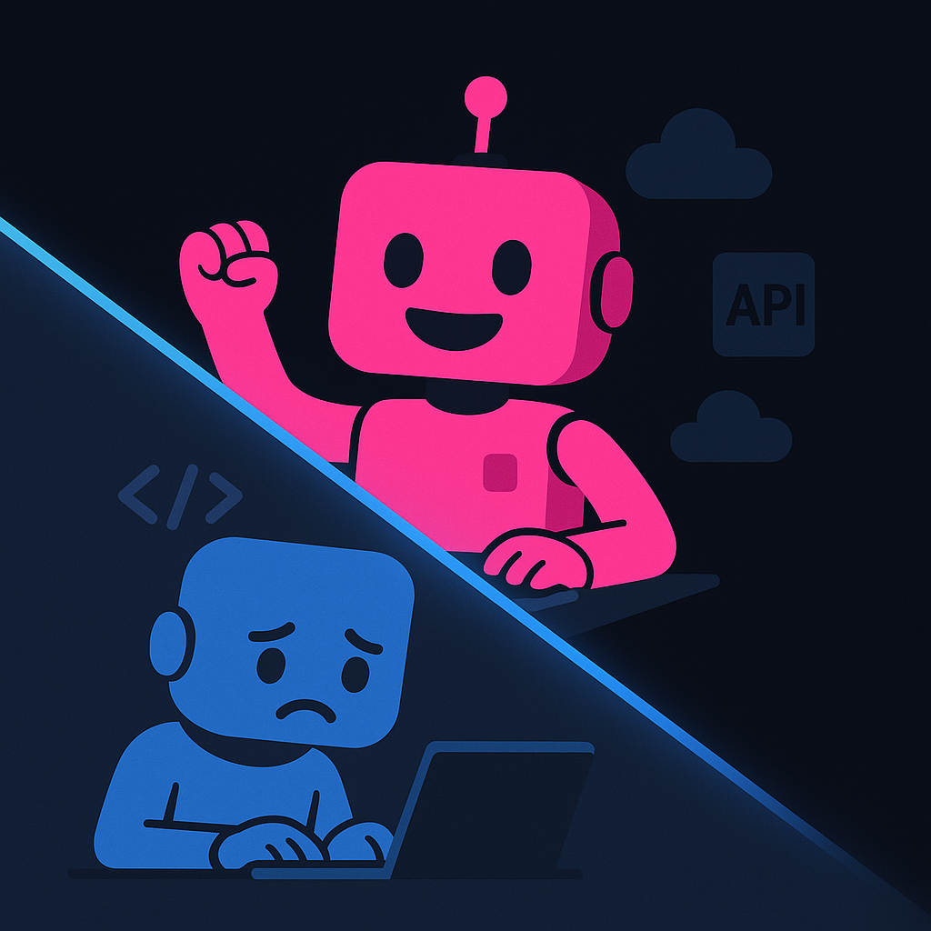 A happy and a sad robot