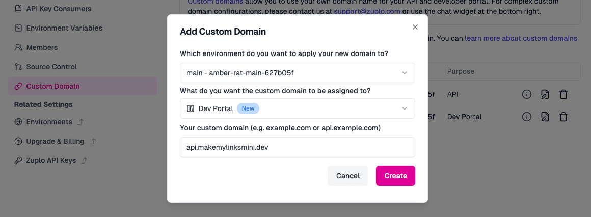 Custom domain setup