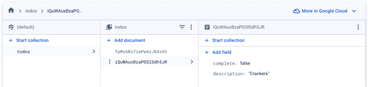 Checking against firestore
