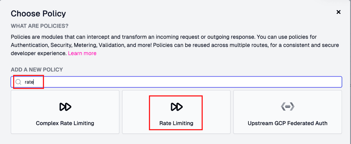 Selecting rate limiting