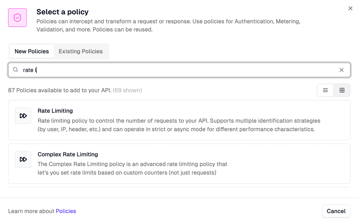 Zuplo rate limit policy