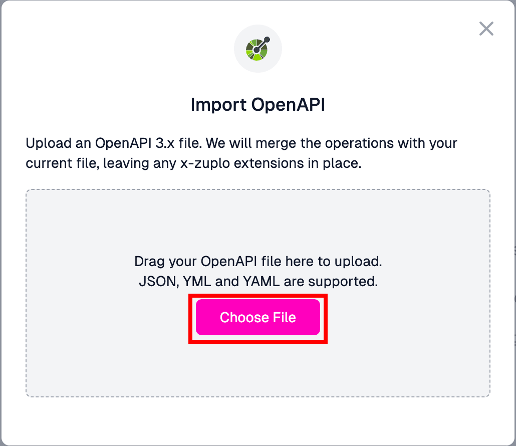 Choosing the OpenAPI file