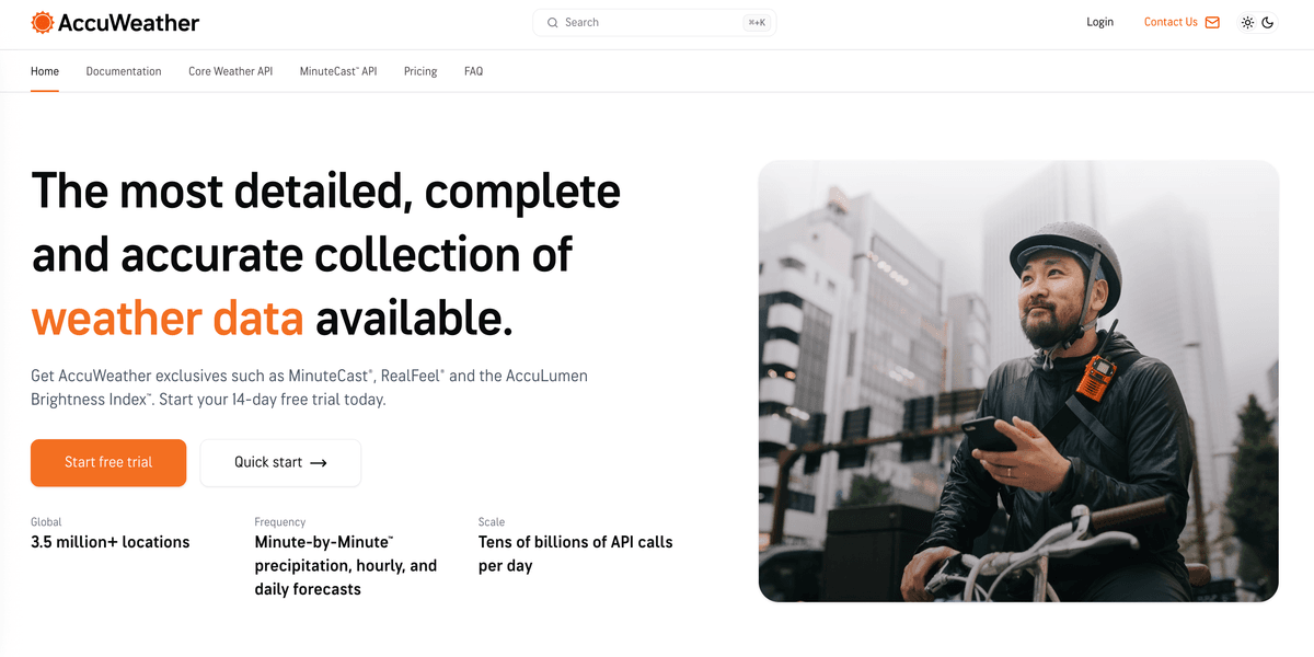 The Accuweather Developer Portal, powered by Zuplo