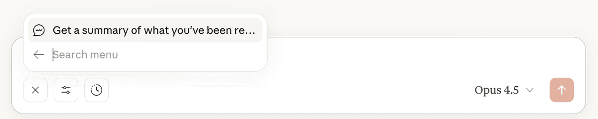 Selecting the prompt for use in the Claude Desktop app