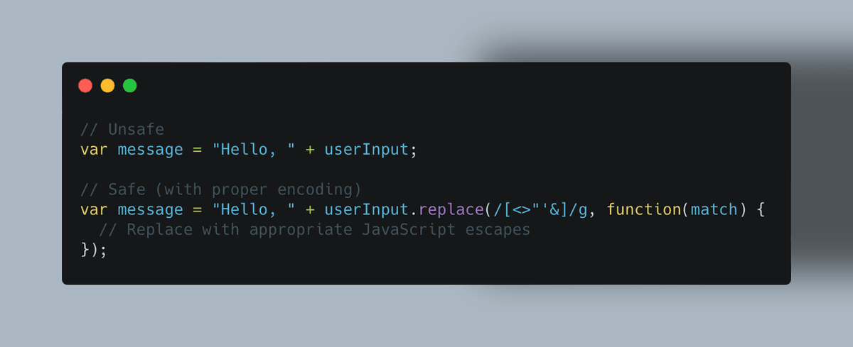 javascript context encoding