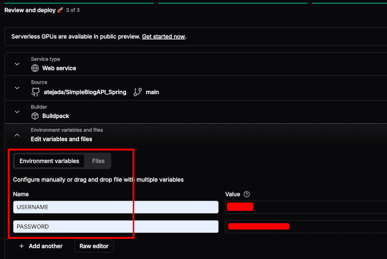 Setting environment variable