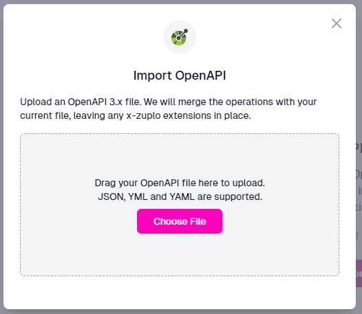 OpenAPI import modal