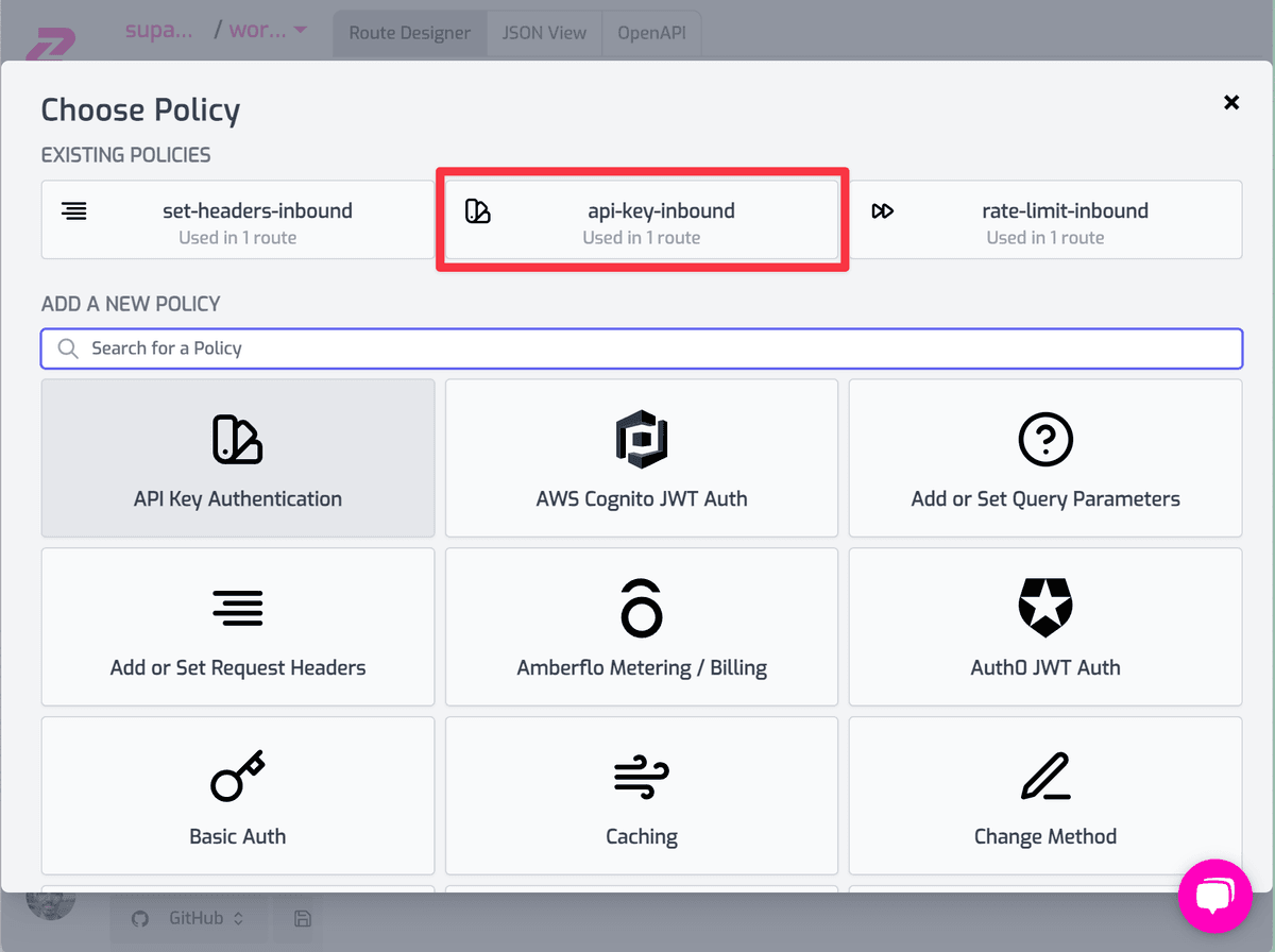 Existing Auth Policy
