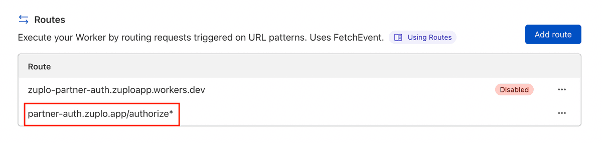 Cloudflare worker routes configuration
