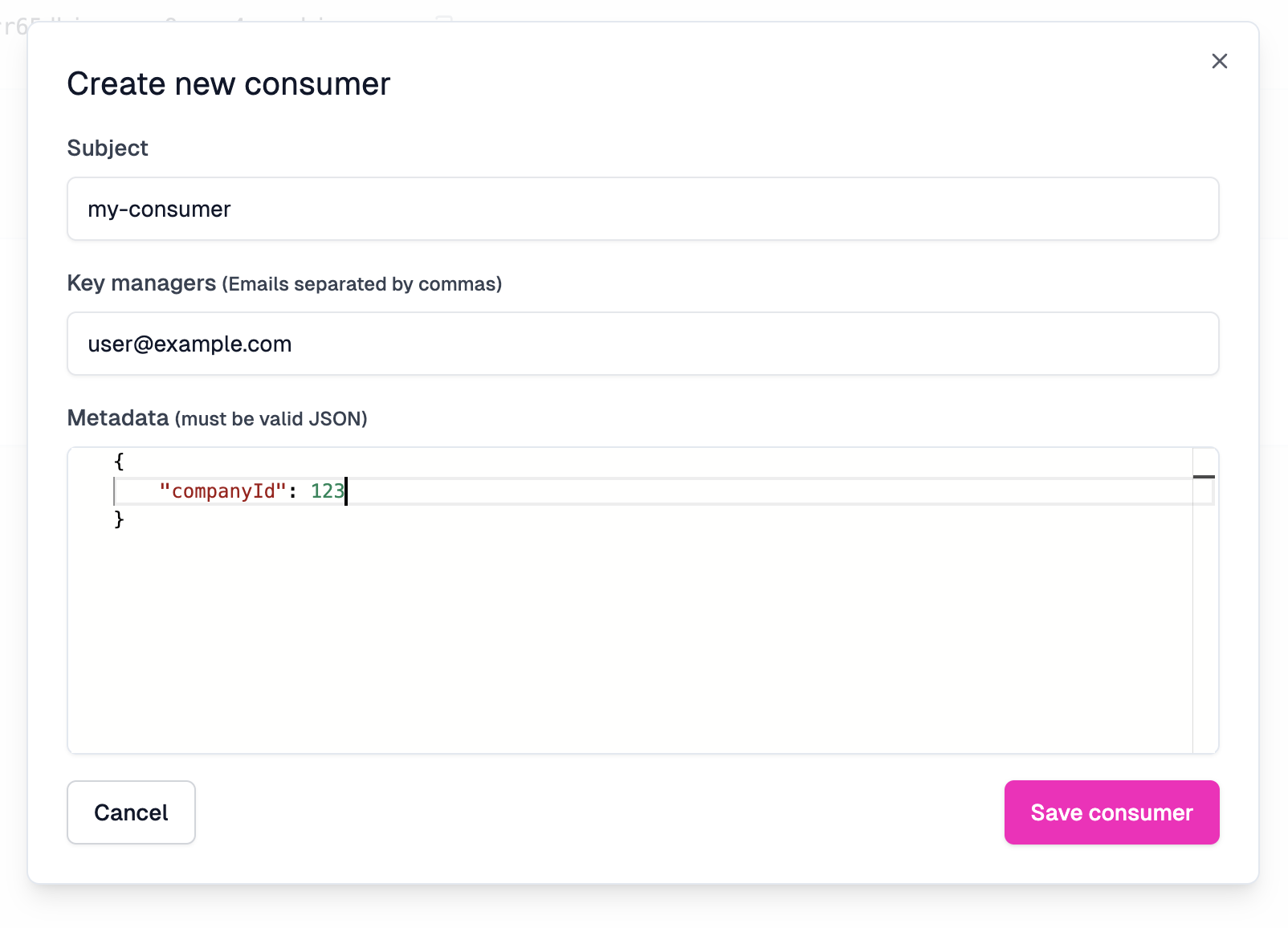 New API Key Consumer