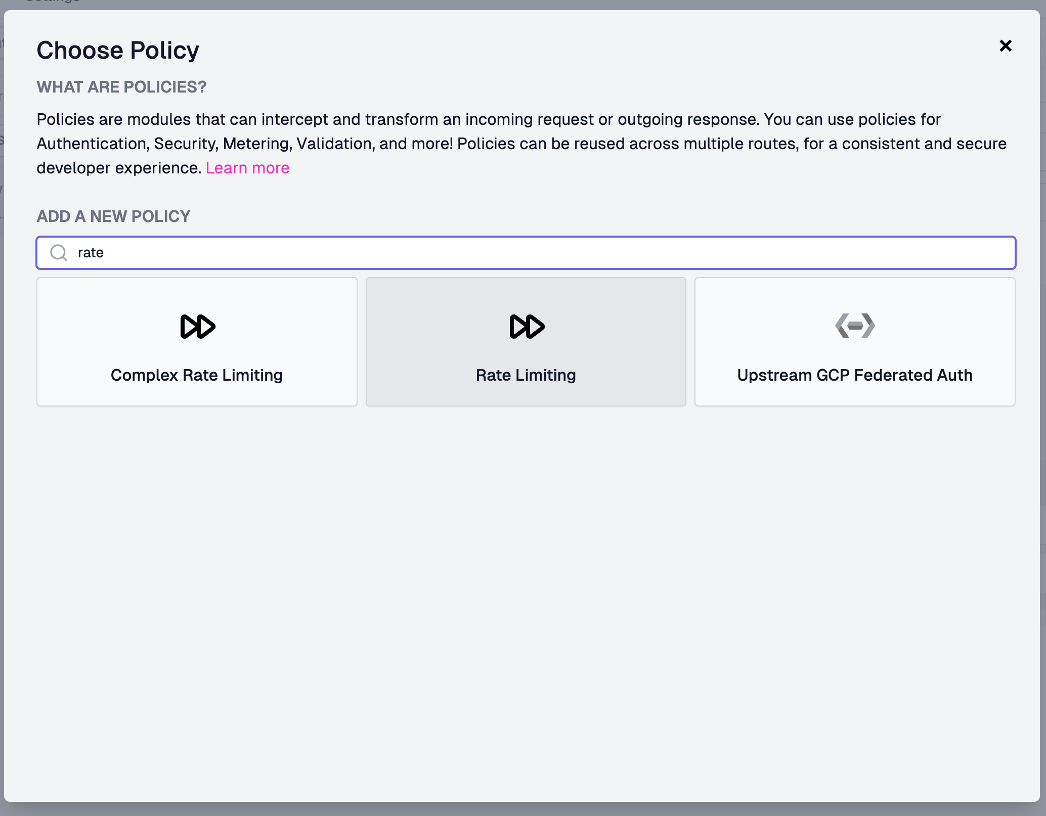 Add rate-limiting policy